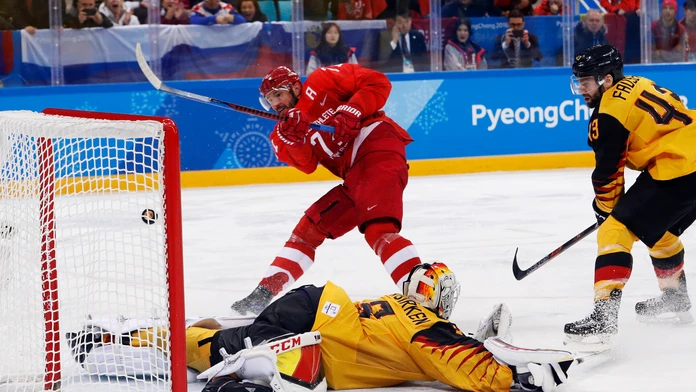 Hokejista z tímu Olympijskí športovci z Ruska Iľja Kovaľčuk. 