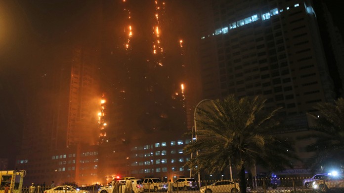 Požiar v Spojených arabských emirátoch.