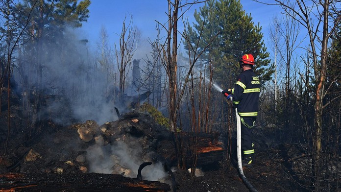 Požiar v Tatranských Zruboch.