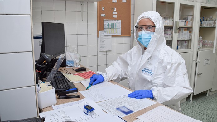 Covidové oddelenie v Rimavskej Sobote.