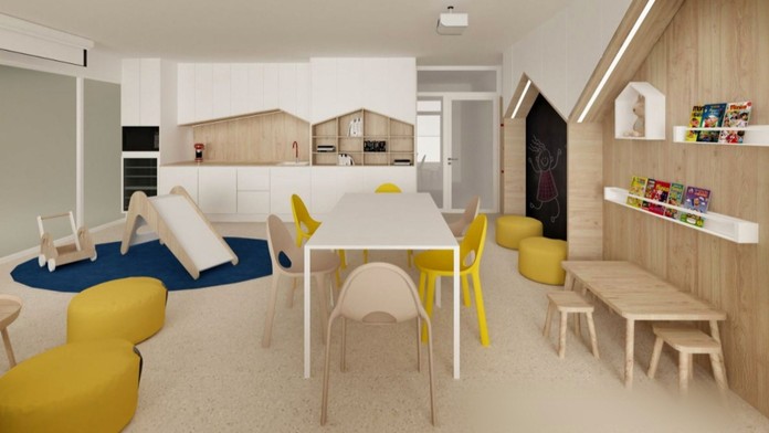 Vizualizácia herne pre deti na onkológii v Banskej Bystrici.