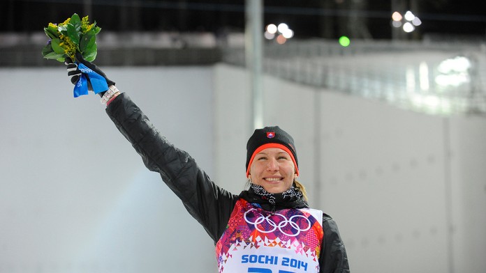 Anastasia Kuzminová po víťazstve v šprinte v Soči