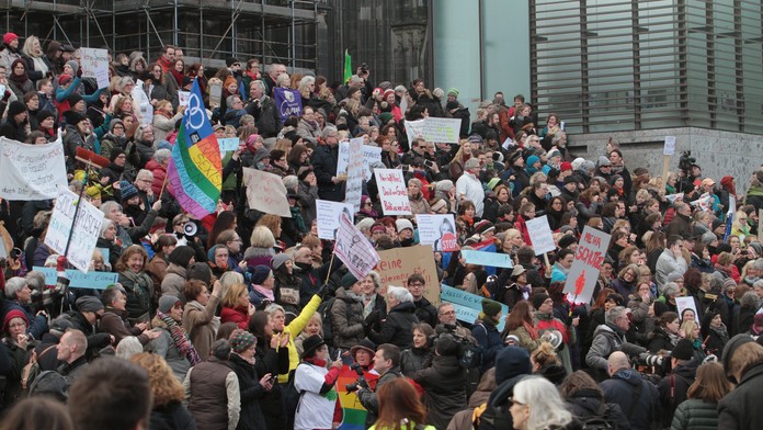 Demonštrácia v Kolíne nad Rýnom.