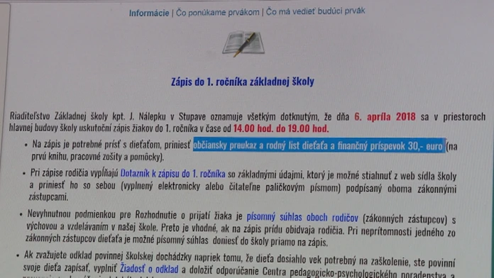 Inštrukcie k zápisu prvákov.