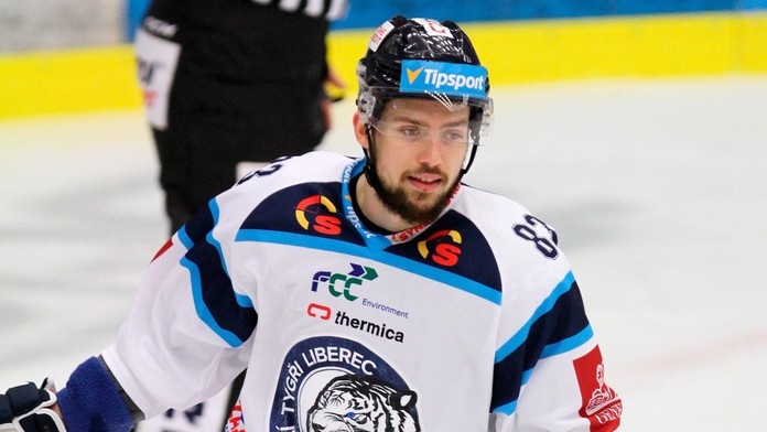 Martin Bakoš v drese českého klubu Bílí Tygři Liberec.