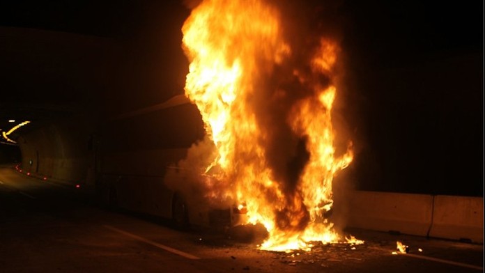 Požiar českého autobusu v Rakúsku