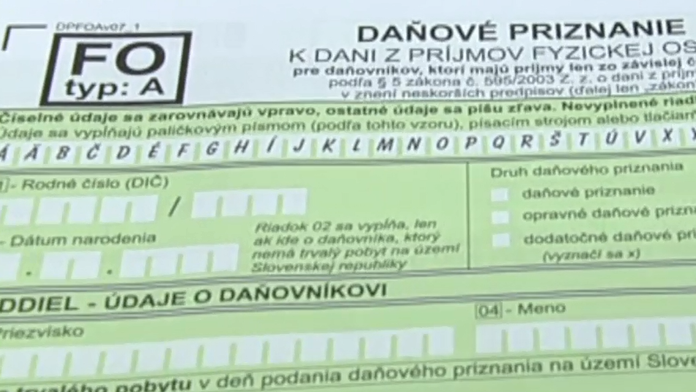 Daňové priznanie - ilustračné foto