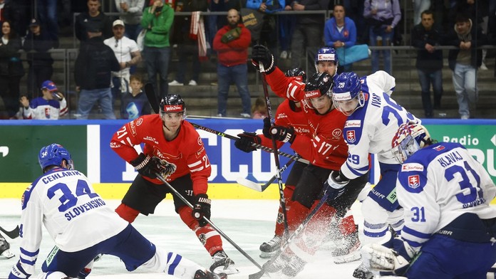 Momentka za zápasu Rakúsko - Slovensko