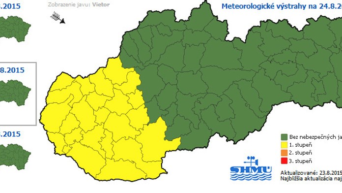Výstraha pred vetrom.