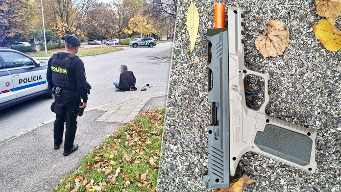Na sídlisku v Nitre zasahovali policajti. Muž sa tam prechádzal so zbraňou a nakrúcal sa na mobil