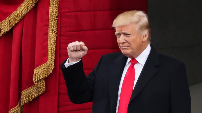 Donald Trump počas inaugurácie.