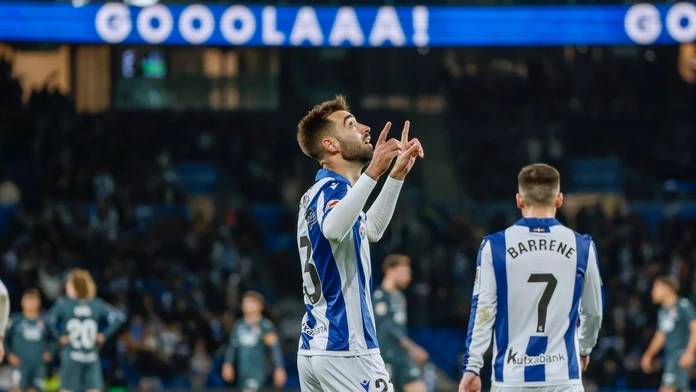 Hráči Realu Sociedad po strelení gólu