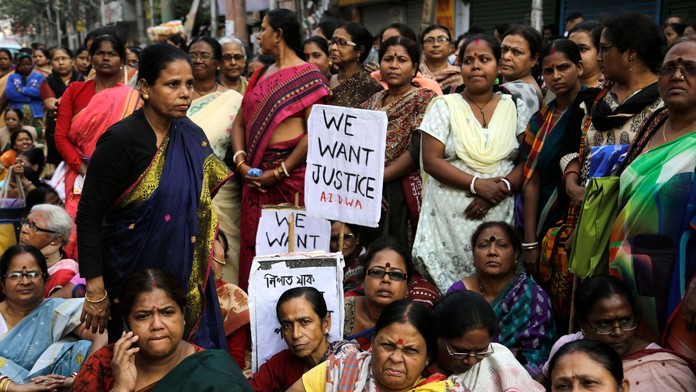 Demonštrácia žien v Indii.