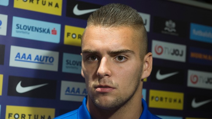 Na snímke slovenský futbalistový reprezentant do 21 rokov Adam Jakubech.