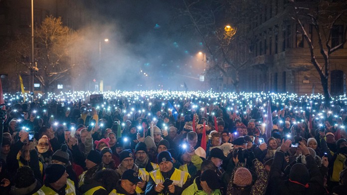 Demonštrácie v Maďarsku.