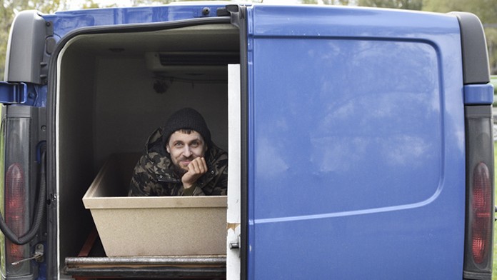 Juraj Loj na nakrúcaní seriálu Rex