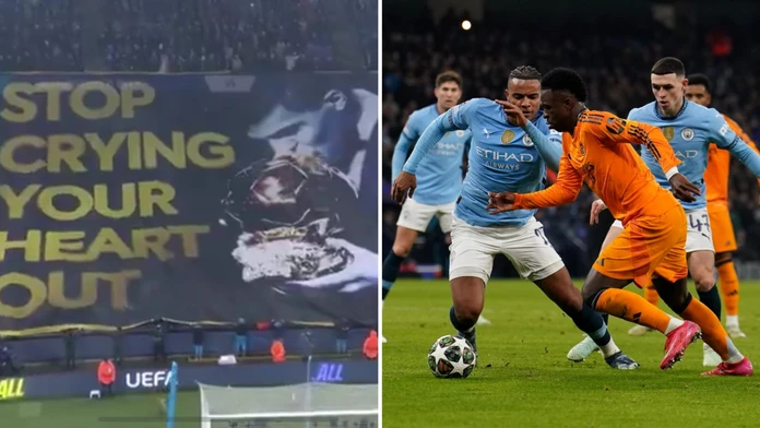 VIDEO: Fanúšikovia City pripomenuli Zlatú loptu, vysmiali Viníciusa. Realu v šlágri LM pomohla aj karma