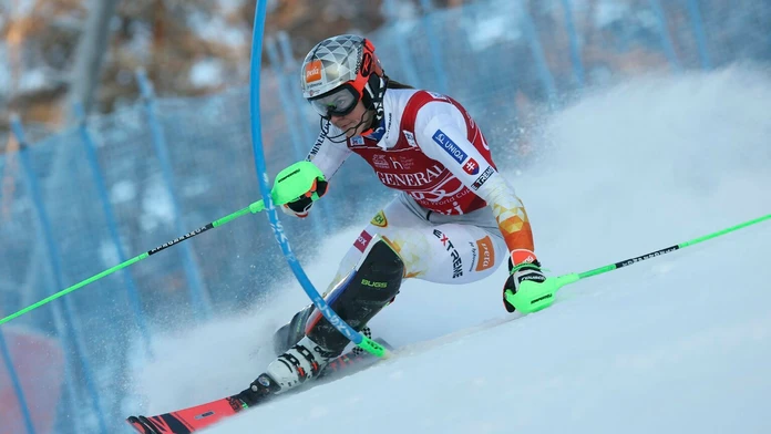 Alpská lyžiarka Petra Vlhová počas 1. kola slalomu Svetového pohára v Levi.