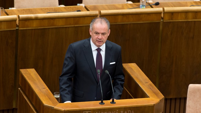 Na snímke prezident SR Andrej Kiska prednáša Správu o stave republiky