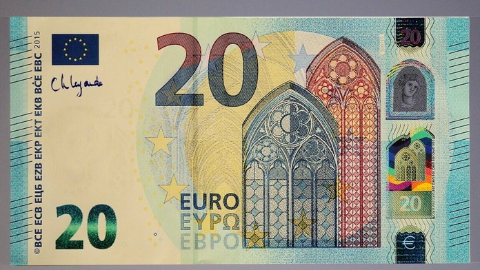 Eurobankovka s podpisom Christine Lagardeovej.