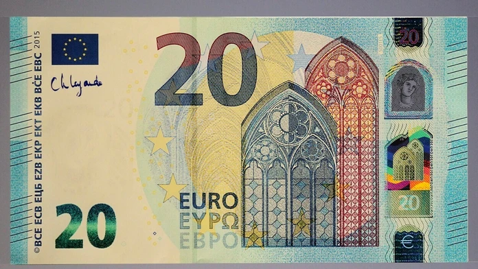 Eurobankovka s podpisom Christine Lagardeovej.