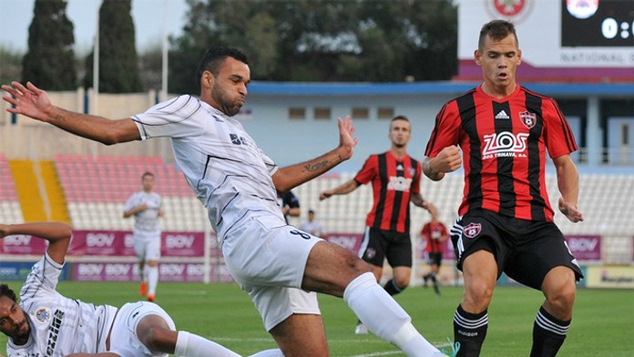 Hráči Spartaku Trnava proti EL FC Hibernians (Malta)