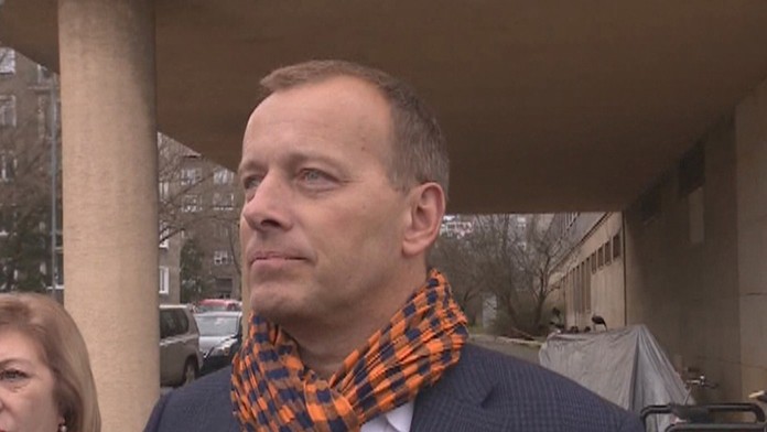 Boris Kollár po výsluchu. 