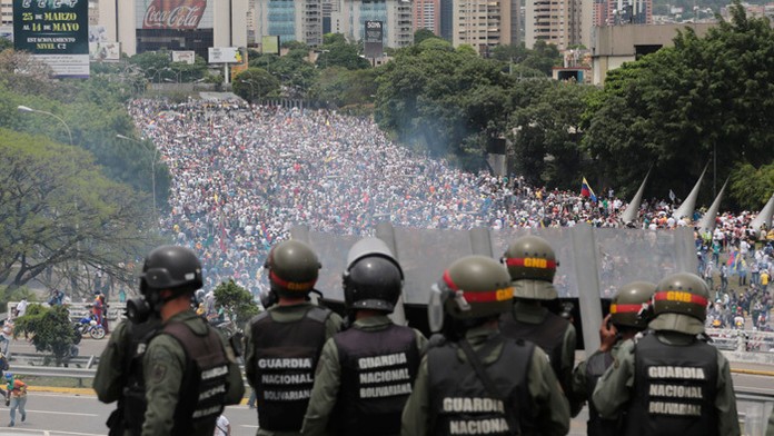 Protesty vo Venezuele.