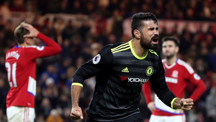 Diego Costa sa teší z víťazného gólu