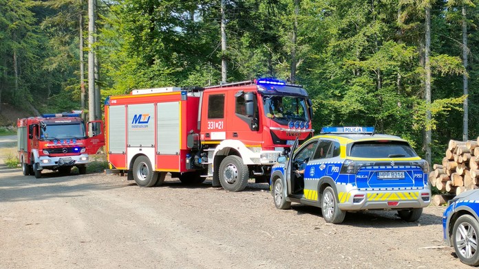 Poľskí hasiči a policajti - ilustračná snímka