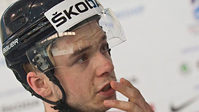 Martin Réway počas tréningu v hale Športového paláca Jubilejnyj.