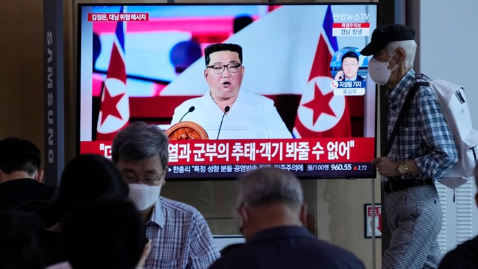 Prejav severokórejského vodcu Kim Čong-una.