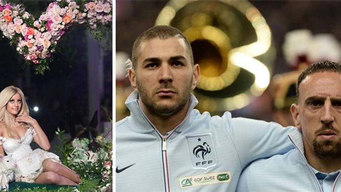 Karim Benzema, Franck Ribery a Zahia Deharová