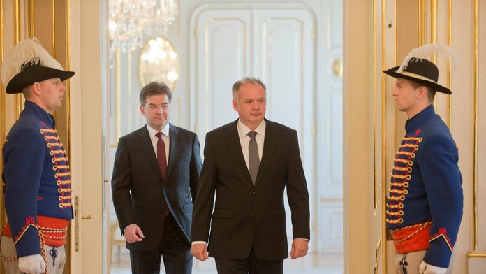 Miroslav Lajčák a Andrej Kiska na archívnej foto.