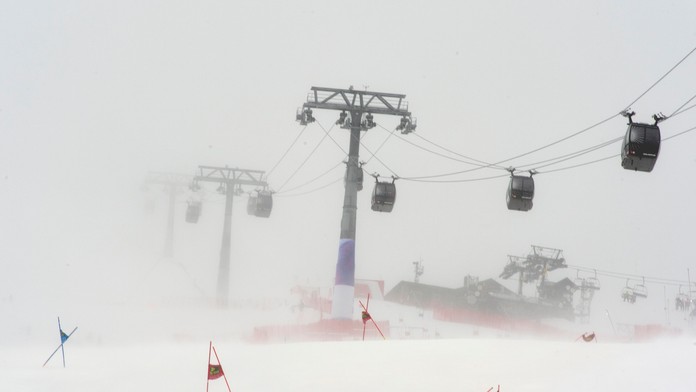 Sedačková lanovka v Jasnej počas SP v lyžovaní.
