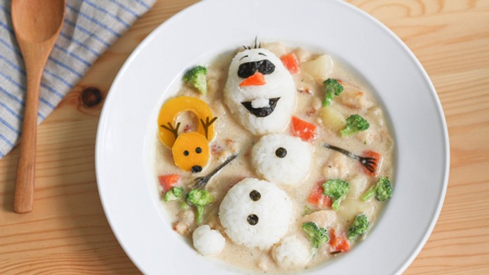 Soté s ryžovým snehuliakom.