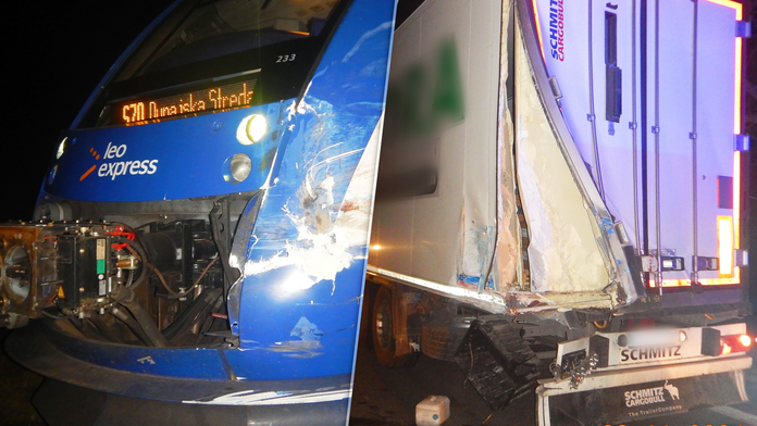 Zrážka kamióna s vlakom. Vodič ignoroval červenú na priecestí