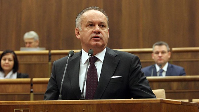 Prezident Andrej Kiska pri prvom vystúpení v parlamente.