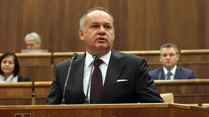 Prezident Andrej Kiska pri prvom vystúpení v parlamente.