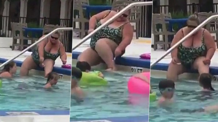 Turistka si holila nohy v bazéne