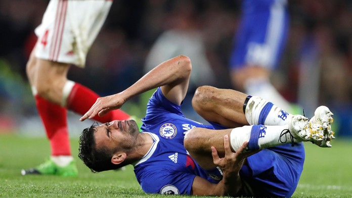 Diego Costa z Chelsea v zápase s Middlesbrough.
