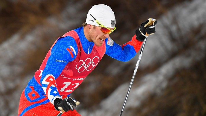 Na snímke slovenský bežec na lyžiach Peter Mlynár v tímovom šprinte voľnou technikou.