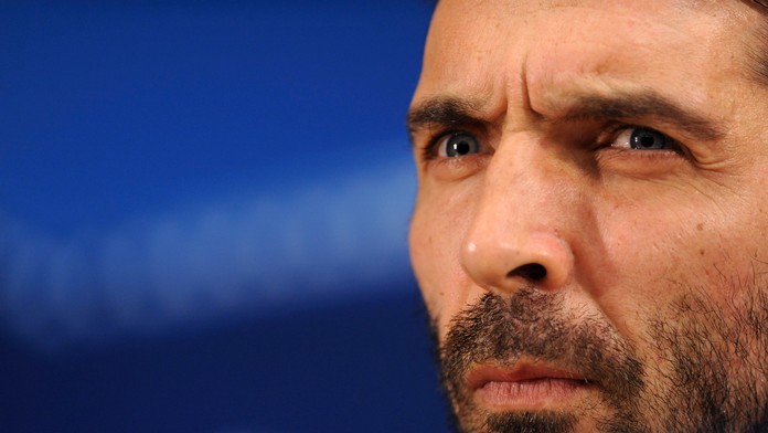 Gianluigi Buffon počas tlačovej konferencie pred zápasom Juventus - Porto.