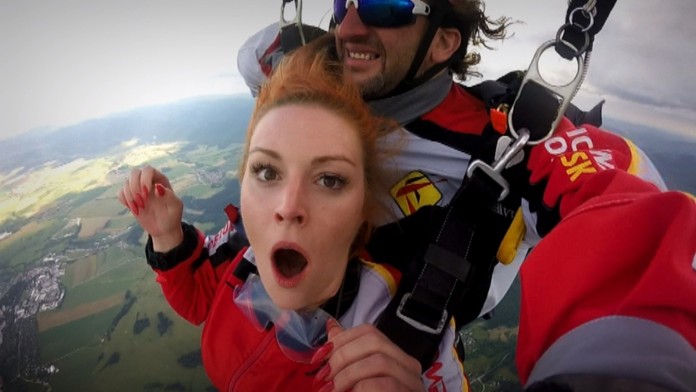 Barbora Šviadraňová po voľnom páde.