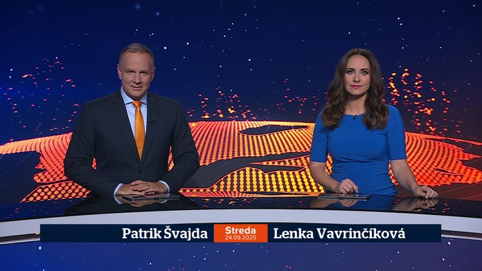 Patrik Švajda a Lenka Vavrinčíková v relácii Televízne noviny