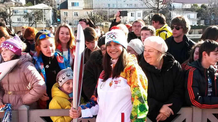 Danka Barteková s olympijskou pochodňou