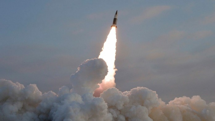 Test taktickej riadenej strely v KĽDR.