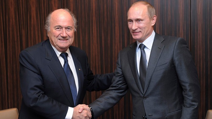 Vladimir Putin a prezident FIFA Joseph Blatter