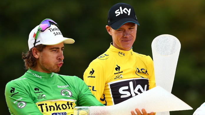 Peter Sagan a Chris Froome