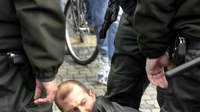 Bývalý vodca neonacistickej Slovenskej pospolitosti Marián Kotleba na stretnutí extrémistov pri príležitosti výročia vzniku Slov